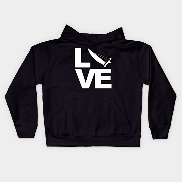 Love - trapeze sailing Kids Hoodie by der-berliner